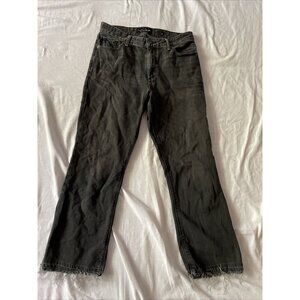 Lucky Brand Bridgette Cropped Flare Black Denim Jeans Womens Size 2/26 Distresse